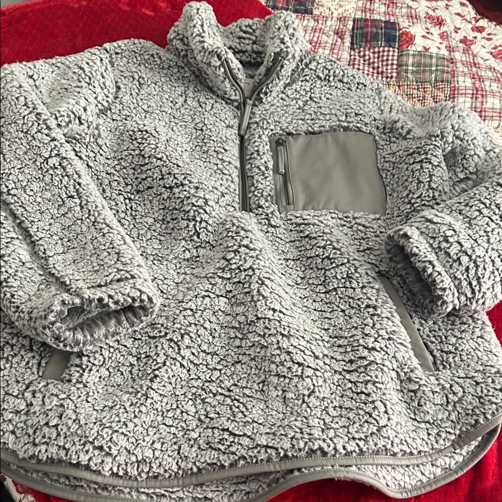 Abercrombie & Fitch Gray Sherpa Sweater